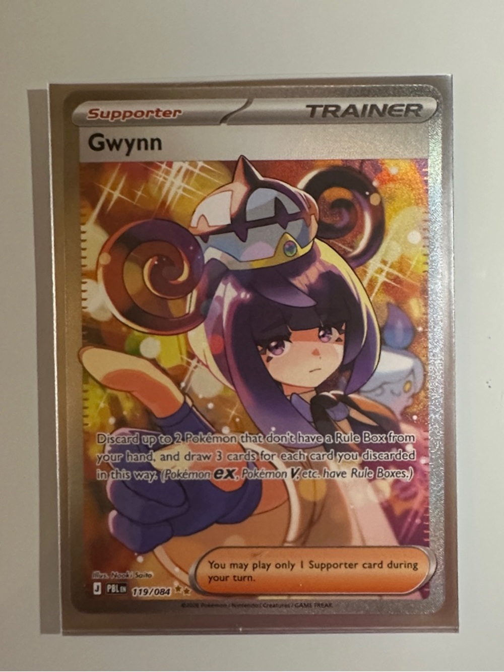 Pokemon Card Gwynn Trainer 119/084 Mega Evolution Pitch Black. MAKE AN OFFER